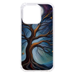 Tree Branches Mystical Moon Expressionist Oil Painting Acrylic Painting Abstract Nature Moonlight Ni Iphone 14 Pro Tpu Uv Print Case by Maspions