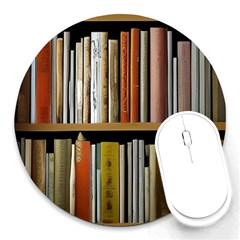 Book Nook Books Bookshelves Comfortable Cozy Literature Library Study Reading Reader Reading Nook Ro Round Mousepad