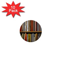 Book Nook Books Bookshelves Comfortable Cozy Literature Library Study Reading Reader Reading Nook Ro 1  Mini Buttons (10 Pack) 