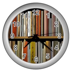 Book Nook Books Bookshelves Comfortable Cozy Literature Library Study Reading Reader Reading Nook Ro Wall Clock (silver) by Maspions