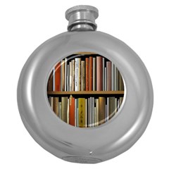 Book Nook Books Bookshelves Comfortable Cozy Literature Library Study Reading Reader Reading Nook Ro Round Hip Flask (5 Oz) by Maspions