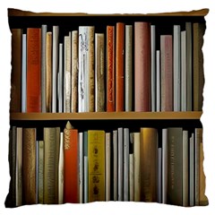 Book Nook Books Bookshelves Comfortable Cozy Literature Library Study Reading Reader Reading Nook Ro Standard Premium Plush Fleece Cushion Case (one Side) by Maspions