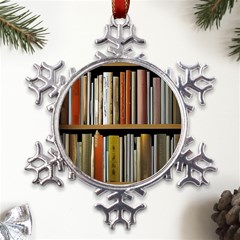 Book Nook Books Bookshelves Comfortable Cozy Literature Library Study Reading Reader Reading Nook Ro Metal Large Snowflake Ornament