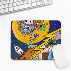 Astronaut Moon Monsters Spaceship Universe Space Cosmos Small Mousepad