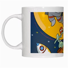 Astronaut Moon Monsters Spaceship Universe Space Cosmos White Mug