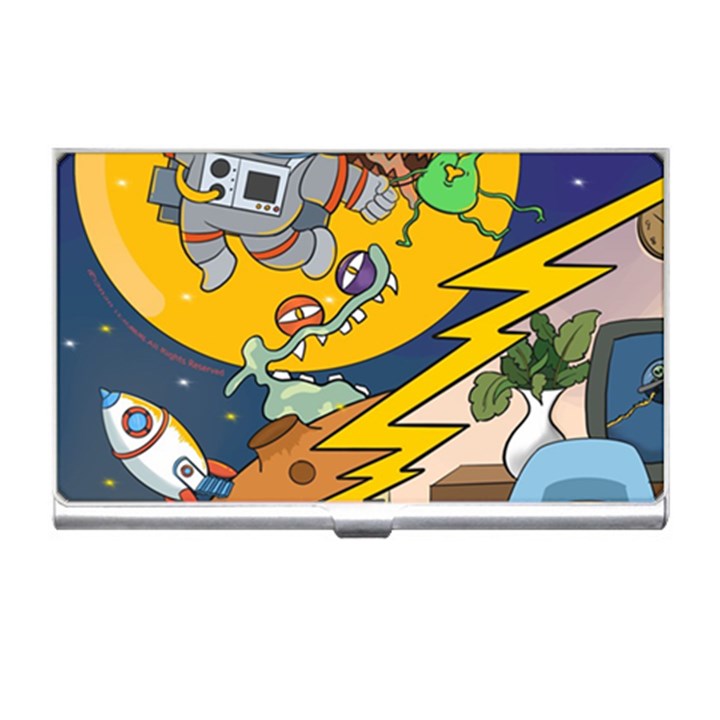 Astronaut Moon Monsters Spaceship Universe Space Cosmos Business Card Holder