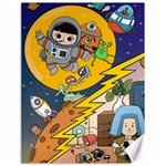 Astronaut Moon Monsters Spaceship Universe Space Cosmos Canvas 18  x 24  17.8 x23.08  Canvas - 1