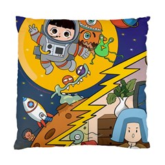 Astronaut Moon Monsters Spaceship Universe Space Cosmos Standard Cushion Case (two Sides)