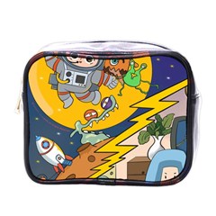 Astronaut Moon Monsters Spaceship Universe Space Cosmos Mini Toiletries Bag (one Side)