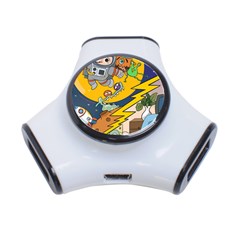 Astronaut Moon Monsters Spaceship Universe Space Cosmos 3-port Usb Hub by Maspions