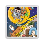 Astronaut Moon Monsters Spaceship Universe Space Cosmos Memory Card Reader (Square) Front