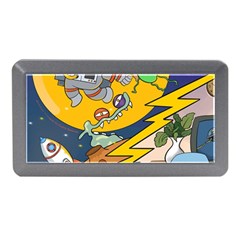 Astronaut Moon Monsters Spaceship Universe Space Cosmos Memory Card Reader (mini) by Maspions