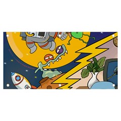 Astronaut Moon Monsters Spaceship Universe Space Cosmos Banner And Sign 6  X 3 