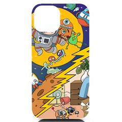 Astronaut Moon Monsters Spaceship Universe Space Cosmos Iphone 14 Black Uv Print Case