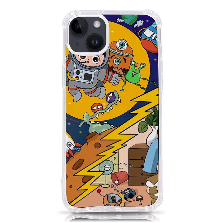 Astronaut Moon Monsters Spaceship Universe Space Cosmos iPhone 14 Plus TPU UV Print Case