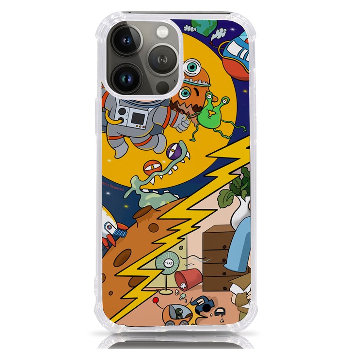 Astronaut Moon Monsters Spaceship Universe Space Cosmos iPhone 13 Pro Max TPU UV Print Case