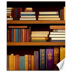 Book Nook Books Bookshelves Comfortable Cozy Literature Library Study Reading Room Fiction Entertain Canvas 8  X 10  by Maspions