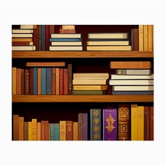 Book Nook Books Bookshelves Comfortable Cozy Literature Library Study Reading Room Fiction Entertain Small Glasses Cloth (2 Sides) by Maspions