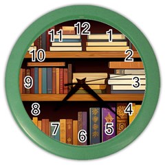 Book Nook Books Bookshelves Comfortable Cozy Literature Library Study Reading Room Fiction Entertain Color Wall Clock