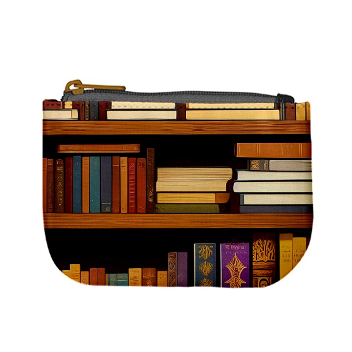 Book Nook Books Bookshelves Comfortable Cozy Literature Library Study Reading Room Fiction Entertain Mini Coin Purse