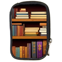 Book Nook Books Bookshelves Comfortable Cozy Literature Library Study Reading Room Fiction Entertain Compact Camera Leather Case by Maspions