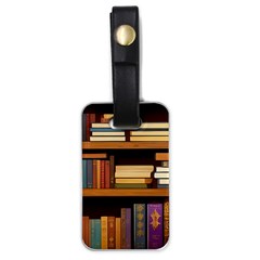 Book Nook Books Bookshelves Comfortable Cozy Literature Library Study Reading Room Fiction Entertain Luggage Tag (one Side) by Maspions