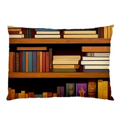 Book Nook Books Bookshelves Comfortable Cozy Literature Library Study Reading Room Fiction Entertain Pillow Case (two Sides)