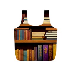 Book Nook Books Bookshelves Comfortable Cozy Literature Library Study Reading Room Fiction Entertain Full Print Recycle Bag (s) by Maspions