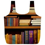 Book Nook Books Bookshelves Comfortable Cozy Literature Library Study Reading Room Fiction Entertain Full Print Recycle Bag (XL) Front