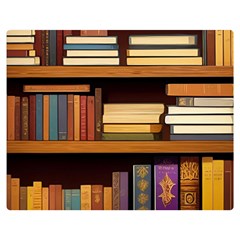 Book Nook Books Bookshelves Comfortable Cozy Literature Library Study Reading Room Fiction Entertain Two Sides Premium Plush Fleece Blanket (teen Size)