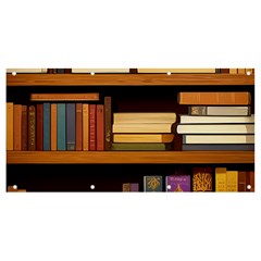 Book Nook Books Bookshelves Comfortable Cozy Literature Library Study Reading Room Fiction Entertain Banner And Sign 8  X 4  by Maspions