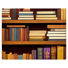 Book Nook Books Bookshelves Comfortable Cozy Literature Library Study Reading Room Fiction Entertain Premium Plush Fleece Blanket (medium) by Maspions