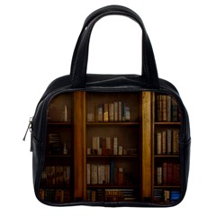 Books Book Shelf Shelves Knowledge Book Cover Gothic Old Ornate Library Classic Handbag (one Side) by Maspions