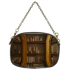 Books Book Shelf Shelves Knowledge Book Cover Gothic Old Ornate Library Chain Purse (one Side) by Maspions