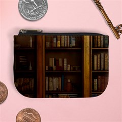 Books Book Shelf Shelves Knowledge Book Cover Gothic Old Ornate Library Mini Coin Purse