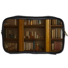 Books Book Shelf Shelves Knowledge Book Cover Gothic Old Ornate Library Toiletries Bag (two Sides)