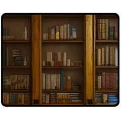 Books Book Shelf Shelves Knowledge Book Cover Gothic Old Ornate Library Two Sides Fleece Blanket (medium) by Maspions