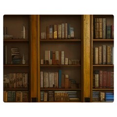 Books Book Shelf Shelves Knowledge Book Cover Gothic Old Ornate Library Two Sides Premium Plush Fleece Blanket (teen Size)