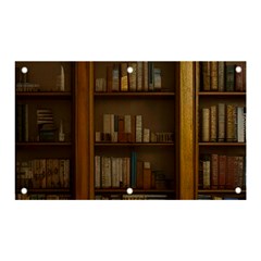 Books Book Shelf Shelves Knowledge Book Cover Gothic Old Ornate Library Banner And Sign 5  X 3 