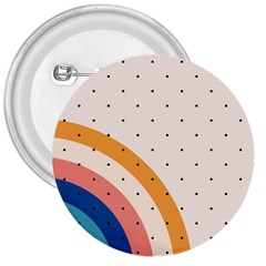 Abstract Geometric Bauhaus Polka Dots Retro Memphis Rainbow 3  Buttons by Maspions