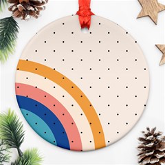 Abstract Geometric Bauhaus Polka Dots Retro Memphis Rainbow Ornament (round)