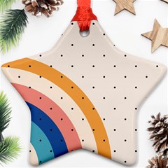 Abstract Geometric Bauhaus Polka Dots Retro Memphis Rainbow Ornament (star)