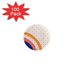 Abstract Geometric Bauhaus Polka Dots Retro Memphis Rainbow 1  Mini Magnets (100 Pack) 