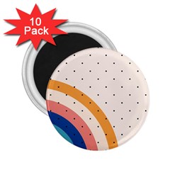 Abstract Geometric Bauhaus Polka Dots Retro Memphis Rainbow 2 25  Magnets (10 Pack) 