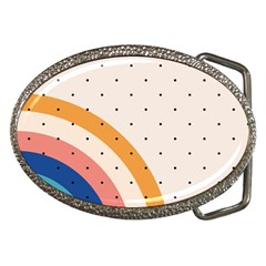 Abstract Geometric Bauhaus Polka Dots Retro Memphis Rainbow Belt Buckles