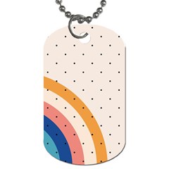 Abstract Geometric Bauhaus Polka Dots Retro Memphis Rainbow Dog Tag (two Sides)