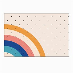 Abstract Geometric Bauhaus Polka Dots Retro Memphis Rainbow Postcards 5  X 7  (pkg Of 10)