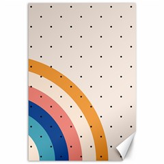 Abstract Geometric Bauhaus Polka Dots Retro Memphis Rainbow Canvas 12  X 18 