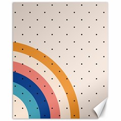 Abstract Geometric Bauhaus Polka Dots Retro Memphis Rainbow Canvas 16  X 20 