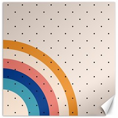 Abstract Geometric Bauhaus Polka Dots Retro Memphis Rainbow Canvas 20  X 20 